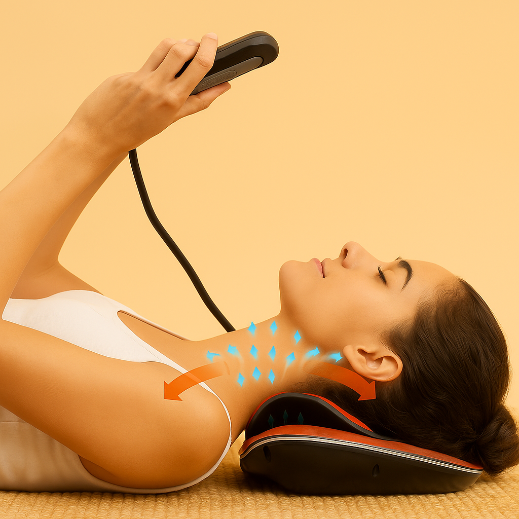 Smart Electric Cervical Neck Massager – Heat & Pulse Therapy for Pain Relief